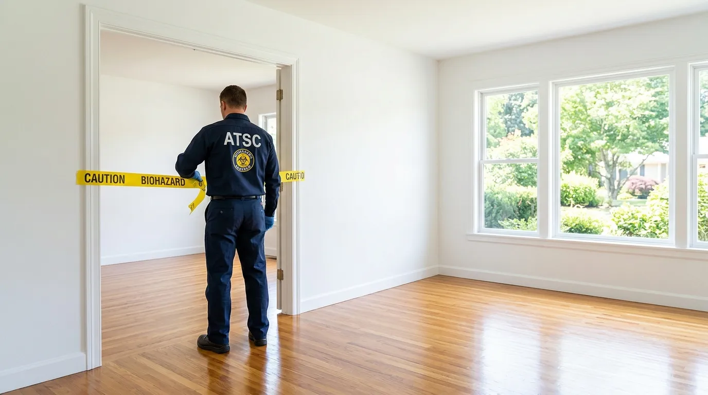 Certified biohazard cleanup crew performing Decomposition Cleanup in Hanson